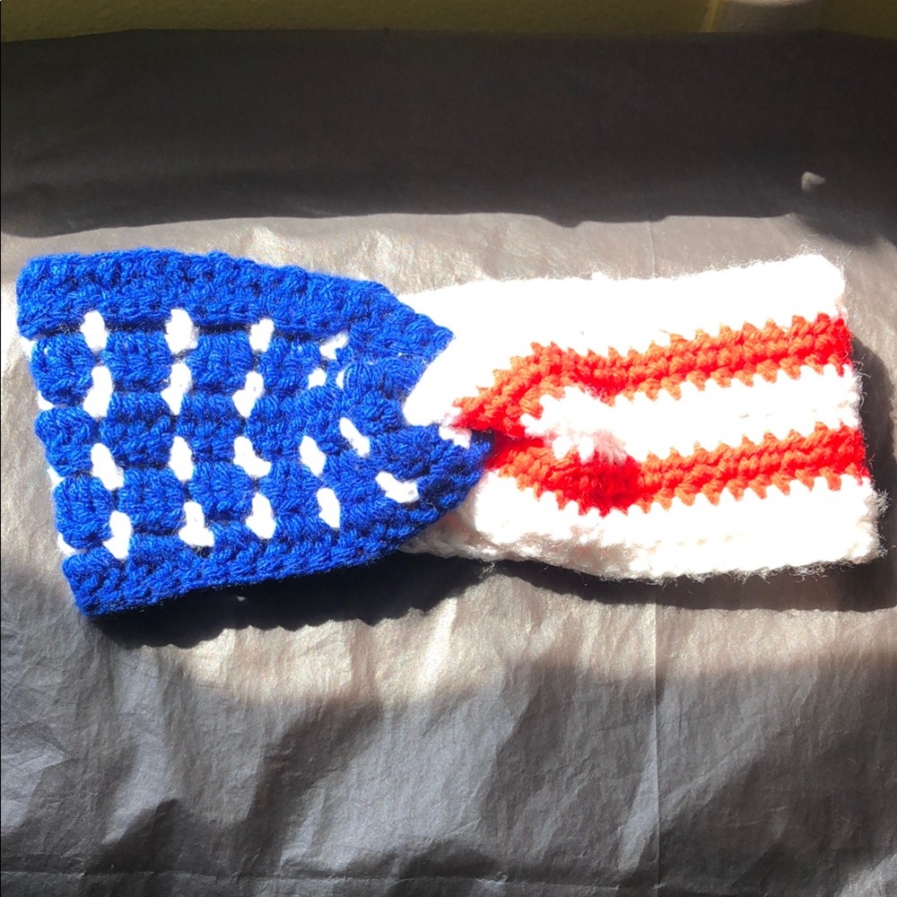 Blue and White Star Hair Bow Accessory - Picture 4 of 11
